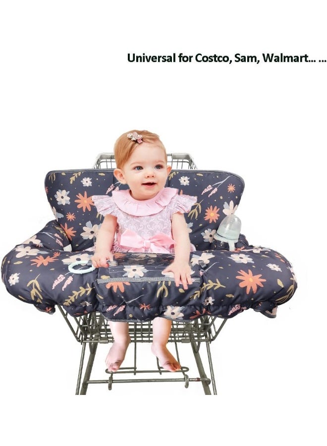DODO NICI Shopping Cart Cover for Baby/Toddler, Cozy High Chair Cover, with Removable positioner, Dark Blue - Image 2